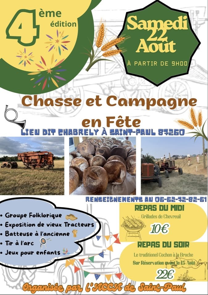Affiche Chasse et Campagne en Fête à Chabrely le 22 août