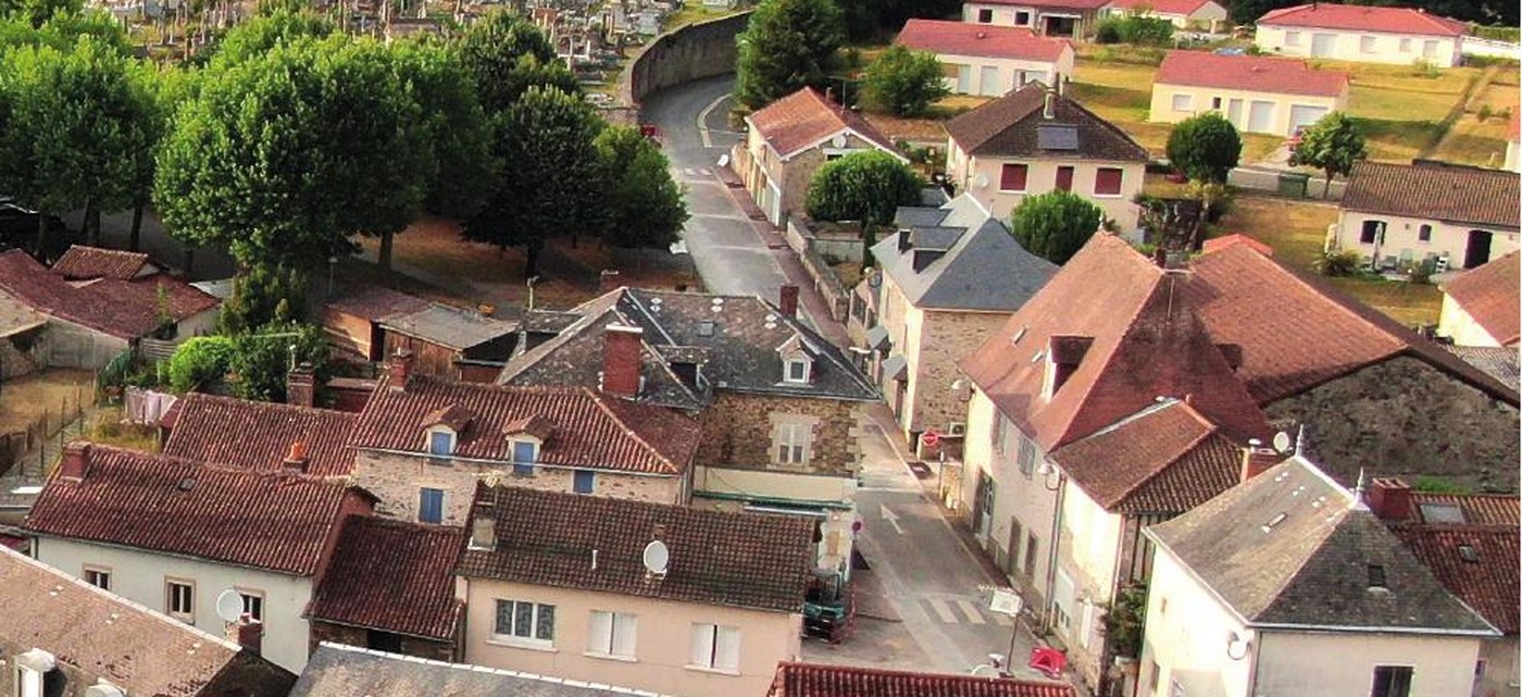 Vue aérienne du bourg de Saint-Paul